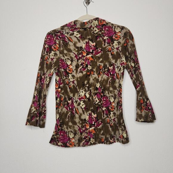 Vintage y2k Bell Sleeves Accordion Pleated Button Shirt Fairy Boho Whimsy Sm - Picture 5 of 5